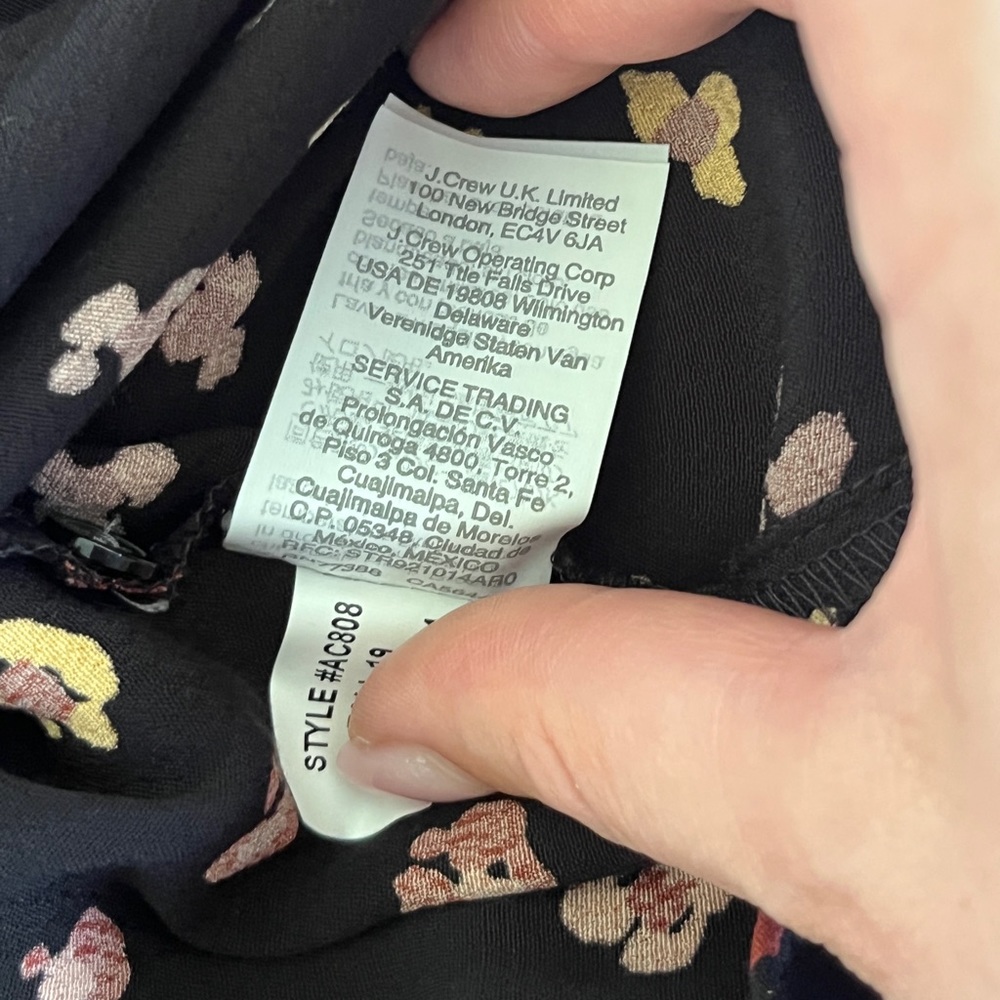 Madewell Central Drapey Shirt in Feline Floral size XXS - Picture 11 of 12